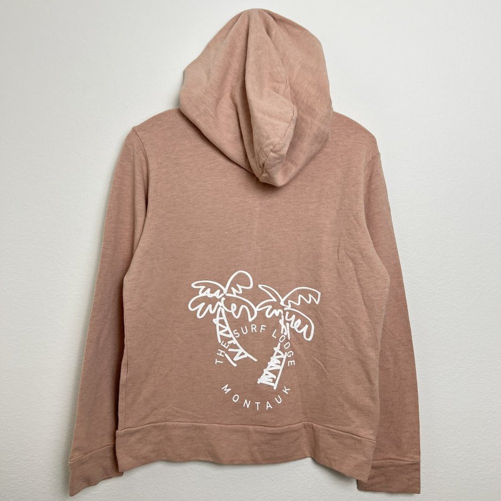 Monrow Girls Hoodie Size 10 Surf Lodge Montauk Zip Up Cheeky Pink